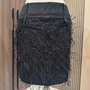 Vera Wang Black Textured Pencil Skirt